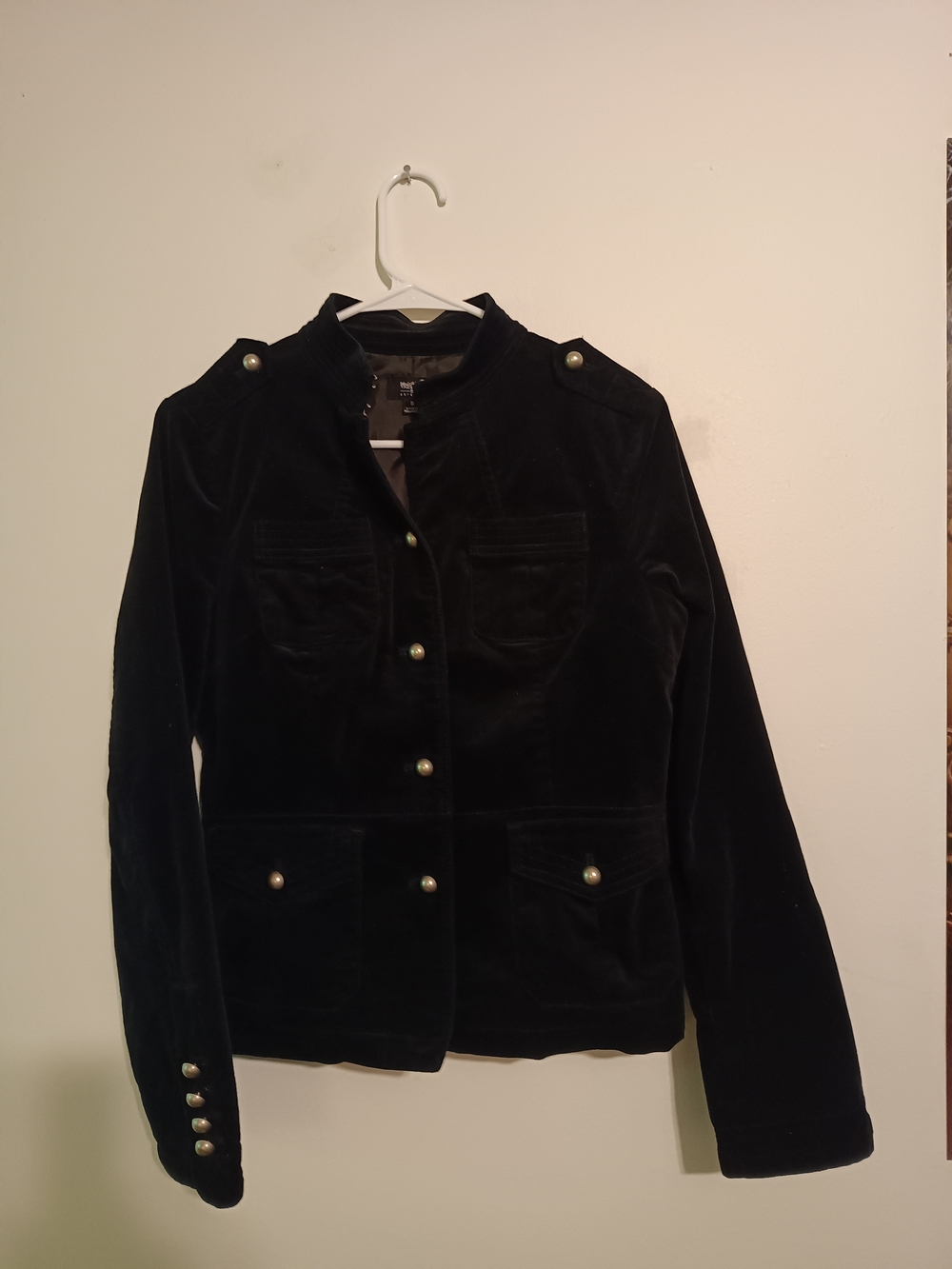 Mossimo Supply Co. Black Velvet Military-Style Blazer